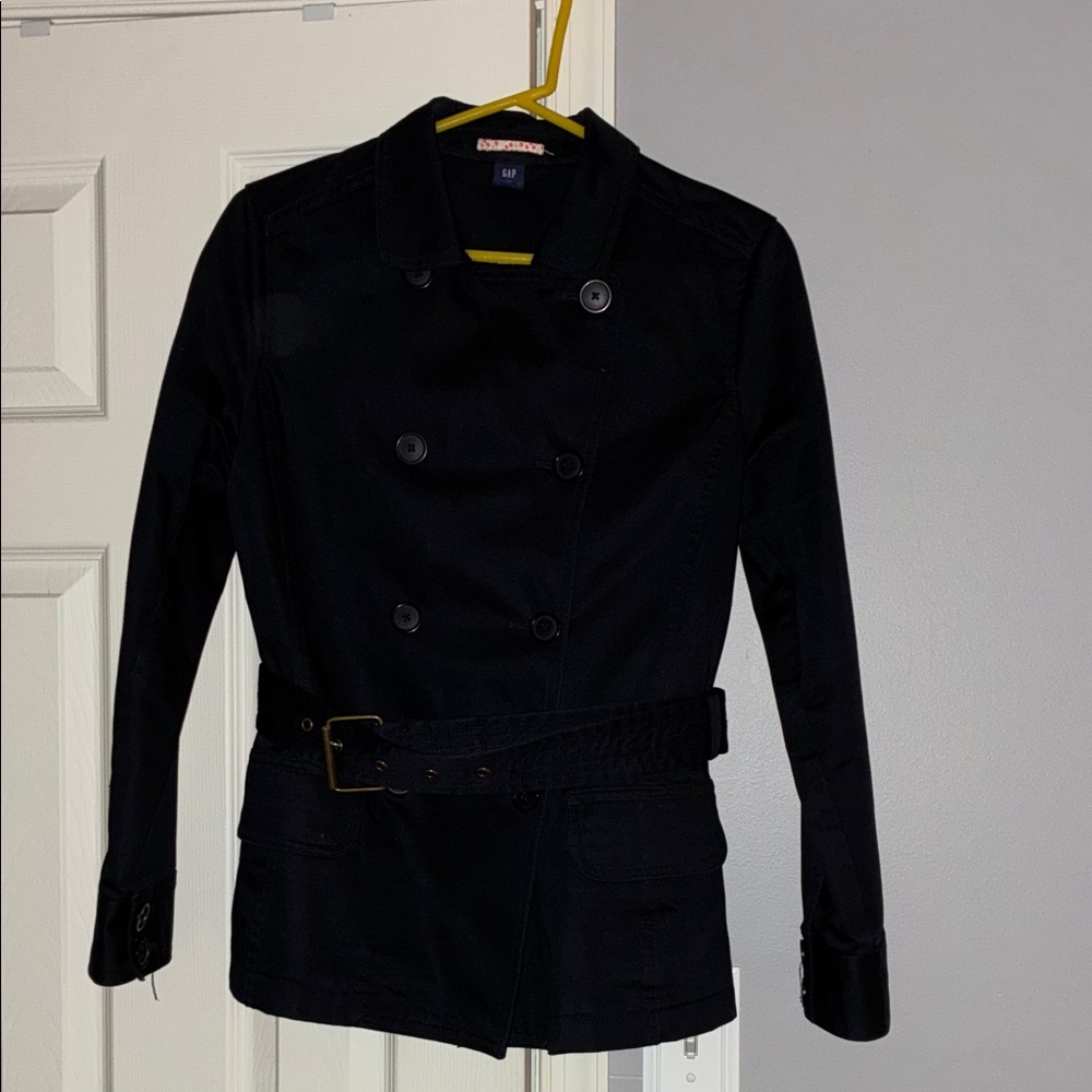 Gap Black Trench Coat Size Medium